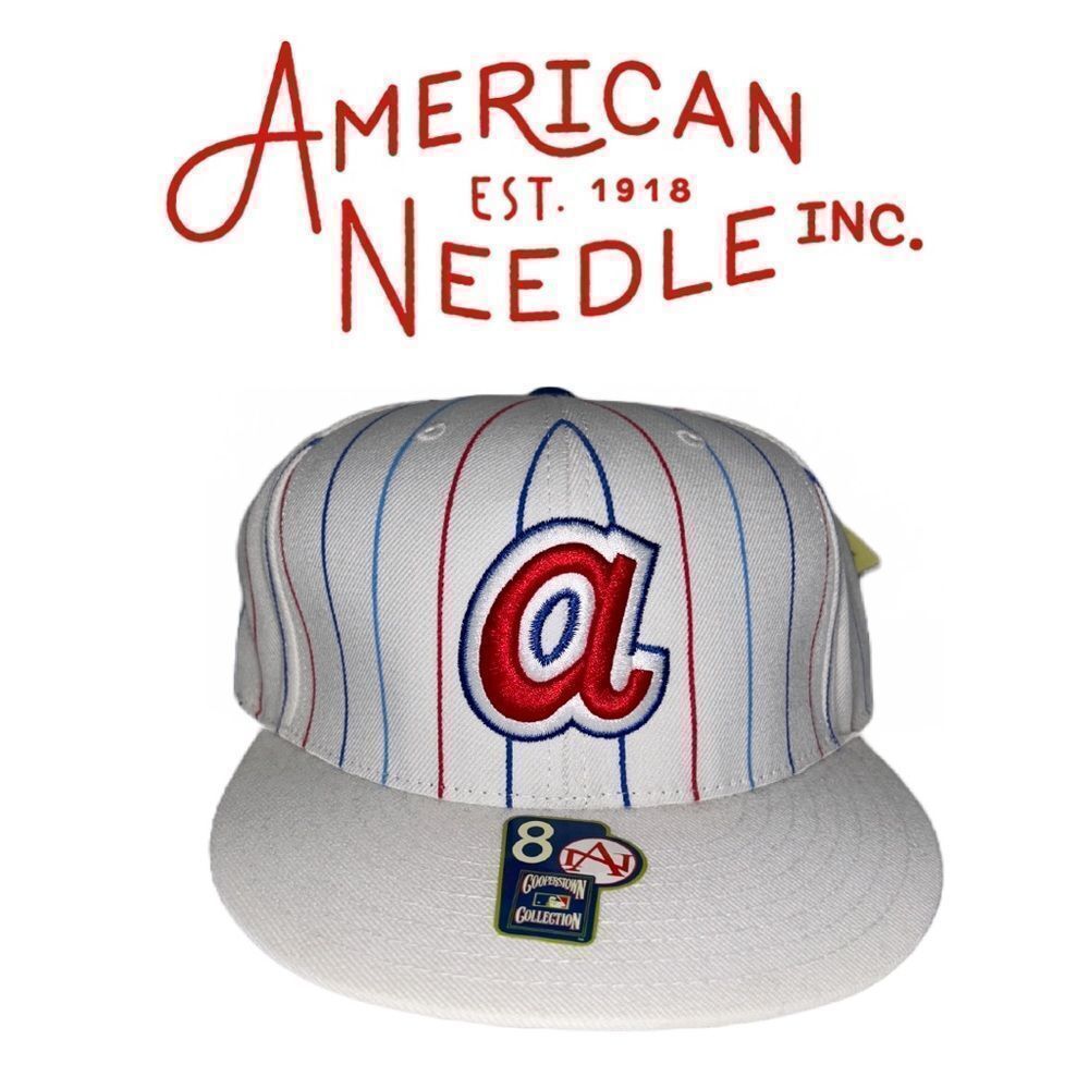 American Needle Cooperstown Collection Atlanta Braves Pinstripe Hat - Size 8